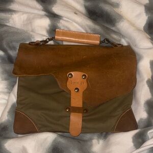 Rawhide and canvas messenger bag from the brand Love 41